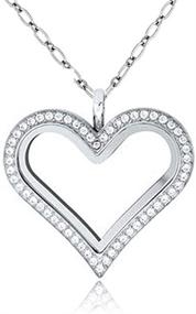 img 1 attached to 💎 Stunning Jesse Ortega Crystal Glass Living Memory Locket Pendant Necklace with Heart Shape - Perfect for Floating Charms