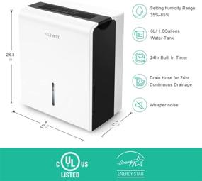 img 1 attached to 🌬️ CLEVAST 1,500 Sq. Ft Energy Star Dehumidifier: Efficient Home, Basement, Living Room, Garage, and Closet Moisture Control with Reusable Air Filter, UL Listed