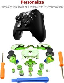 img 3 attached to 🎮 Xbox One Elite Replacement Parts Repair Full Set - ABXY Dpad Triggers Buttons Kits Controller Mod L1 R1 L2 R2, Green