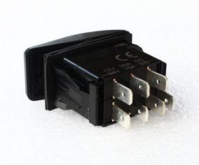 img 1 attached to Waterproof 12V 24V Marine Boat Car Rocker Switch 🚤 DPDT with 7 Pins, 2 Blue LED On-Off-On Lights - BandC