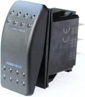 waterproof 12v 24v marine boat car rocker switch 🚤 dpdt with 7 pins, 2 blue led on-off-on lights - bandc логотип