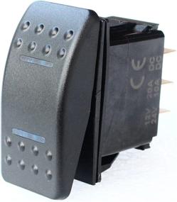 img 4 attached to Waterproof 12V 24V Marine Boat Car Rocker Switch 🚤 DPDT with 7 Pins, 2 Blue LED On-Off-On Lights - BandC