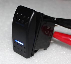 img 2 attached to Waterproof 12V 24V Marine Boat Car Rocker Switch 🚤 DPDT with 7 Pins, 2 Blue LED On-Off-On Lights - BandC