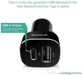 img 3 attached to 🚗 Black USB Type C Car Charger - Nekteck 5.4A USB-C Car Charger Adapter with Type C and USB A Outputs for MacBook 12 Inch, LG G5, Google Nexus Pixel/Pixel XL, 5X/6P, HTC 10 and More