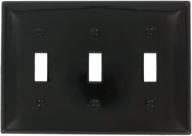 🔲 leviton 80711-e 3-gang toggle device switch wallplate: standard size, thermoplastic nylon, device mount, black - 1-pack logo