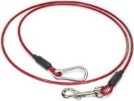 🐶 leashboss 5-foot dog and puppy training tie out cable (classic red) logo