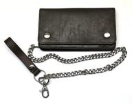 leather biker wallet chain pocket logo