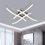 💡 contemporary 4-light 24w led ceiling light with curved design - 4000k flush mount ceiling lamp fixture for hallway, kitchen, bedroom, living room - neutral light, 110v логотип