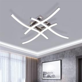 img 4 attached to 💡 Contemporary 4-Light 24W LED Ceiling Light with Curved Design - 4000K Flush Mount Ceiling Lamp Fixture for Hallway, Kitchen, Bedroom, Living Room - Neutral Light, 110V