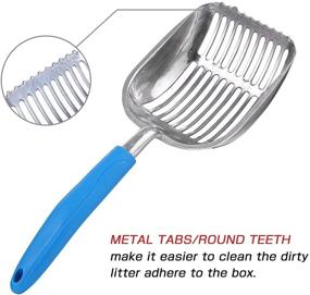 img 3 attached to 🐱 Chi-Buy: The Ultimate Metal Cat Litter Scoop with Tabs/Round Teeth - Premium Aluminum Alloy Pet Kitty Litter Scooper