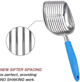 img 1 attached to 🐱 Chi-Buy: The Ultimate Metal Cat Litter Scoop with Tabs/Round Teeth - Premium Aluminum Alloy Pet Kitty Litter Scooper