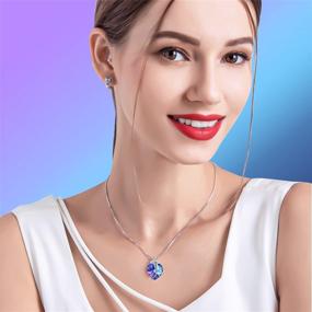 img 3 attached to ❤️ I Love You Heart Pendant Necklaces for Women Birthstone Crystal: The Perfect Jewelry Gift for Women & Girls on Valentines, Birthday & Christmas