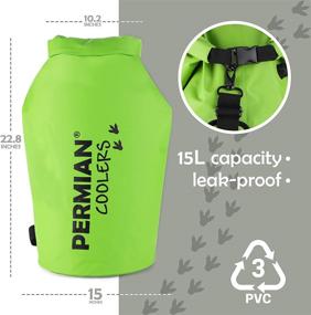 img 3 attached to 🎒 Permian Coolers 15L Портативная сумка-холодильник с защелкой - Изолированная водонепроницаемая сухая сумка для катания на лодке, рыбалки, кемпинга и походов - Герметичный плавающий холодильник для каякинга - Складной рюкзак-холодильник