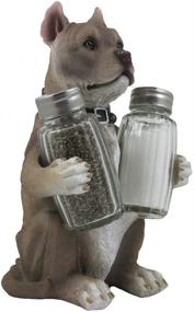 img 1 attached to 🐶 Pit Bull Glass Salt and Pepper Shaker Set: Decorative Holder Figurine for Pitbull Lovers - Ideal Kitchen Table Decor and Unique Gift!