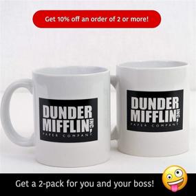 img 1 attached to 🏢 Dunder Mifflin World's Best Boss Coffee Mug - Funny Ceramic Cup for Office Fans - 11 oz Unique Gift Idea for Coworkers and Bosses