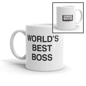 img 3 attached to 🏢 Dunder Mifflin World's Best Boss Coffee Mug - Funny Ceramic Cup for Office Fans - 11 oz Unique Gift Idea for Coworkers and Bosses