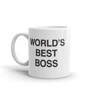 🏢 dunder mifflin world's best boss coffee mug - funny ceramic cup for office fans - 11 oz unique gift idea for coworkers and bosses logo