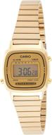 🕰️ casio women's la670wga-9 gold stainless-steel quartz watch with digital dial: enhancing timepiece for fashion enthusiasts logo