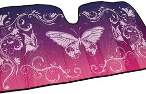 img 3 attached to BDK Premium Front Windshield Sun Shade-Accordion Folding Auto Sunshade For Car Truck SUV-Blocks UV Rays Sun Visor Protector-Keep Your Vehicle Cool- 58 X 27 Inch (Pink Butterfly)