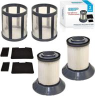 hqrp filter set 2-pack: compatible bissel 203-1535 post-motor & 🔍 203-1534 pre-motor filters, dirt cup filter frame base, screen vac vacuum cleaner logo