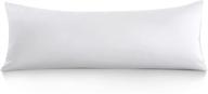 💤 oubonun premium 100% cotton body pillow cover - 800 thread count xl body pillowcase - luxury 21 x 54 white long pillow case logo
