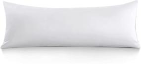 img 4 attached to 💤 Oubonun Premium 100% Cotton Body Pillow Cover - 800 Thread Count XL Body Pillowcase - Luxury 21 x 54 White Long Pillow Case