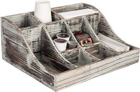 img 4 attached to Stylish and Practical 9 Compartment Torched Tabletop Condiment Storage Solution