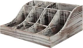 img 1 attached to Stylish and Practical 9 Compartment Torched Tabletop Condiment Storage Solution