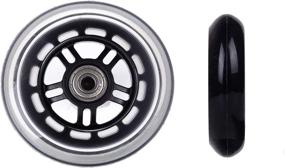 img 2 attached to Little World Scooter Replacement Wheels - 100mm Pro Stunt Scooter Wheels - Pair of 2 - ABEC-7 Bearings - Premium Quality Scooter Wheels for Smooth Ride - Black