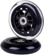 little world scooter replacement wheels - 100mm pro stunt scooter wheels - pair of 2 - abec-7 bearings - premium quality scooter wheels for smooth ride - black logo