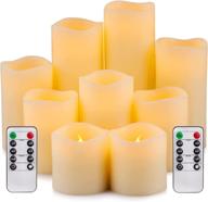 🕯️ yutime large flameless candle set: 9 real wax led pillar candles with remote control timer логотип