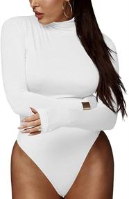 img 3 attached to 👗 XXTAXN Womens Sleeve Bodysuit with Zipper – Women's Clothing and Bodysuits