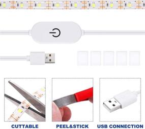 img 1 attached to 💡 Mobestech LED Strips Sewing Machine Cold White Light - Self-Adhesive, 2 Meters, 5V USB, 6500K: Enhance Your Sewing Experience