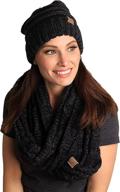 funky junque oversized slouchy beanie set with coordinating infinity scarf логотип