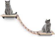 🐱 purify handcrafted wooden cat wall steps with wall mount perch - ultimate cat climber tree shelf, bridge, ladder, hammock bed, & post logo