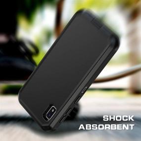 img 1 attached to Samsung Galaxy A10e Case: Heavy Duty 📱 Shockproof Protector with Belt Clip Holster - Black