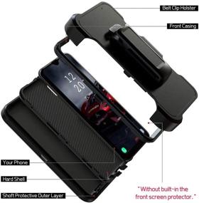 img 2 attached to Samsung Galaxy A10e Case: Heavy Duty 📱 Shockproof Protector with Belt Clip Holster - Black