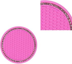 img 2 attached to Bling Car Cup Holder Coaster - 2 Pack 2.75 Inch Bling Cup Silicone Mat Pad - Crystal Cup Holder Insert Coaster - Car Interior Accessories (2 Pack, Pink)
