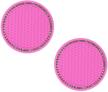 bling car cup holder coaster - 2 pack 2.75 inch bling cup silicone mat pad - crystal cup holder insert coaster - car interior accessories (2 pack, pink) logo