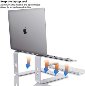 img 2 attached to 🔝 Standmit Laptop Stand Pro: Ergonomic Aluminum Computer Riser for MacBook Air Pro, HP, Dell, Lenovo & More 10-16 Inch Laptops