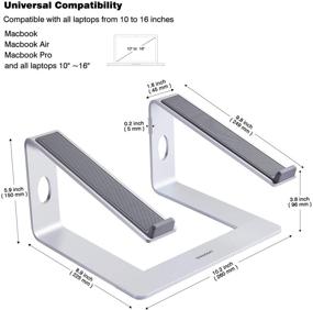 img 3 attached to 🔝 Standmit Laptop Stand Pro: Ergonomic Aluminum Computer Riser for MacBook Air Pro, HP, Dell, Lenovo & More 10-16 Inch Laptops