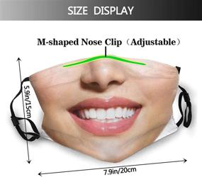 img 3 attached to 😊 Cute Funny Smile Face Reusable Face Mask Scarf with Filter Pocket, Washable for Men & Women