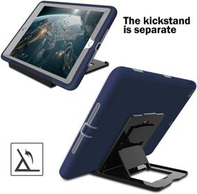 img 3 attached to 🔵 Hocase iPad 5th/6th Gen Case - High-Impact Shock Absorbent Dual Layer for iPad 9.7 2018/2017, A1893/A1954/A1822/A1823 - Navy Blue/Grey - Buy Now!