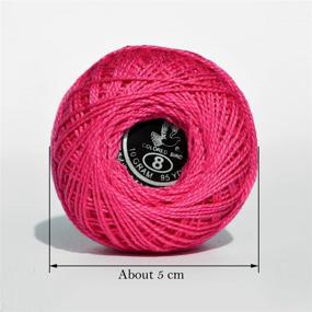 img 2 attached to 🧶 Хлопковая пряжа Le paon Crochet Thread Cotton Yarn Balls - Набор из 90 мотков разноцветной пряжи размером 8 (95 ярдов на моток) - 100% длинноволокнистый глянцевый хлопок, общая длина 8550 ярдов.