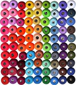 img 4 attached to 🧶 Хлопковая пряжа Le paon Crochet Thread Cotton Yarn Balls - Набор из 90 мотков разноцветной пряжи размером 8 (95 ярдов на моток) - 100% длинноволокнистый глянцевый хлопок, общая длина 8550 ярдов.