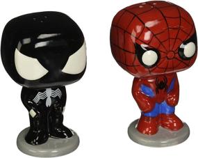 img 1 attached to POP Marvel Salt and Pepper Shakers - Spider-Man Black Suit Spider-Man