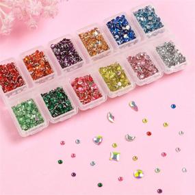 img 1 attached to 💎 5000pcs AB Crystal Flatback Rhinestones: Versatile 3D Decorations for Crafts w/ Tweezers