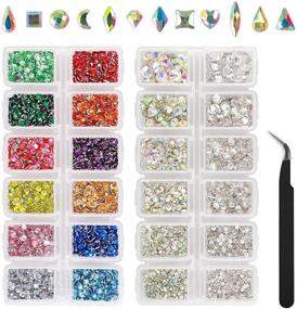 img 4 attached to 💎 5000pcs AB Crystal Flatback Rhinestones: Versatile 3D Decorations for Crafts w/ Tweezers