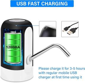 img 2 attached to 💧 NeWaNa Water Dispenser Pump: Portable Automatic 2-5 Gallon Jug Pump for Home, Kitchen, and Traveling with USB Charging