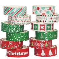 🎄 yubbaex christmas washi tape set: 12 rolls gold/silver foil masking tape for diy crafts, bullet journals, planners & more! - 15mm - perfect for scrapbooking, gift wrapping & festive decor logo